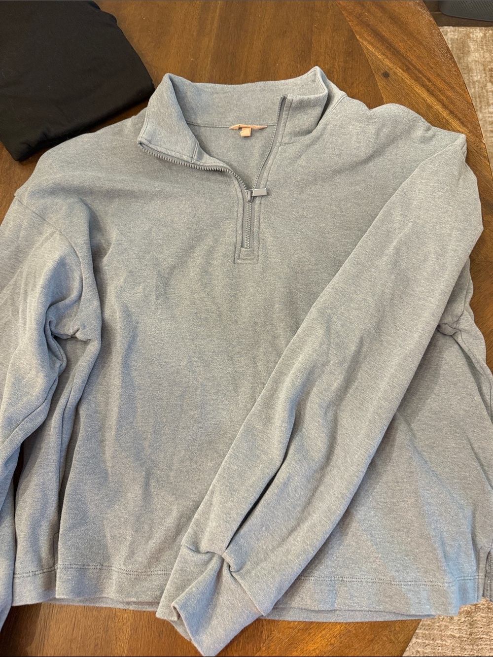 Eberjey Lightweight Quarter-Zip Pullover Sweater - Light Blue